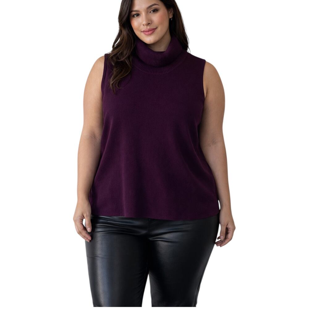 Louis Del’ Olio Plum Sleeveless knit pullover sweater size 2X
